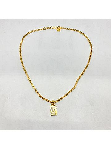 Versace VERSACE Greca Medusa Necklace, Gold Color (view 1)