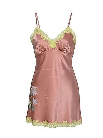 Gold Hawk Silk Embroidered Chemise Tank Top (view 2)