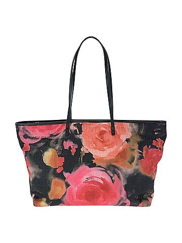 Fendi FENDI Zucchino Floral Tote Bag/Shoulder Bag for Women (8BH185) - Black, Pink, Orange Nylon and Leather. (view 1)