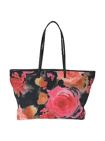 Fendi FENDI Zucchino Floral Tote Bag/Shoulder Bag for Women (8BH185) - Black, Pink, Orange Nylon and Leather. (view 2)