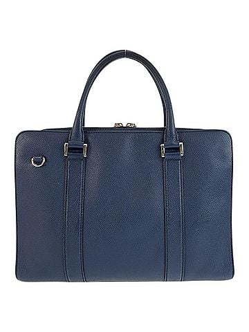 Bvlgari BVLGARI Bulgari Man Navy Silver Hardware Leather Business Bag Briefcase for Men MM-L16-39441 (view 2)