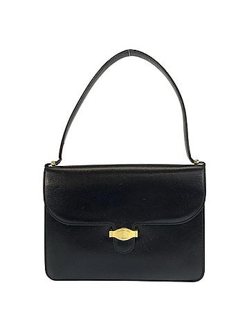 Christian Dior Christian Dior Vintage Black Leather Shoulder Bag with Gold Hardware for Women (view 1)