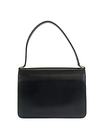 Christian Dior Christian Dior Vintage Black Leather Shoulder Bag with Gold Hardware for Women (view 2)