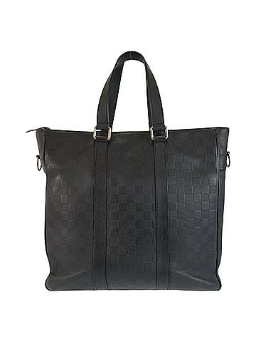Louis Vuitton LOUIS VUITTON Damier Infini Tadao PM Onyx Black Silver Hardware Leather N41269 Tote Bag Business Men's (view 2)