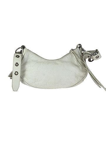 Balenciaga BALENCIAGA Le Cagole XS White Leather Shoulder Bag with Silver Hardware (671309) - Women's (view 2)