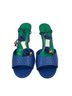 Charlotte Stone 100% Leather Blue Heels Size 10 - photo 4