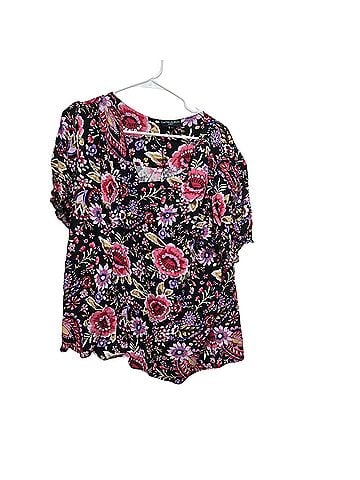 Cynthia Rowley Floral Puff Sleeve Peasant Short Sleeve Blouse (view 1)