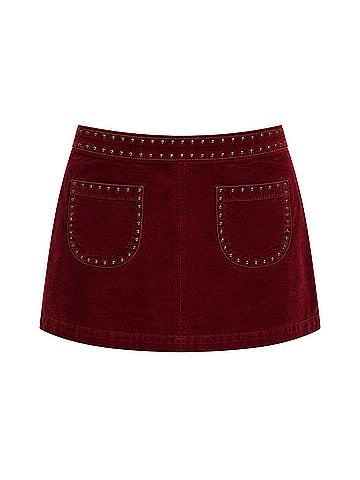 Mossimo Supply Co. Burgundy Velvet Studded Casual Skirt (view 1)