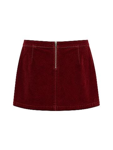 Mossimo Supply Co. Burgundy Velvet Studded Casual Skirt (view 2)