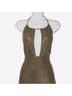 Cache Animal Print Snake Print Gold Green Cocktail Dress Size 4 - photo 3