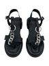 A.S.98 100% Leather Black Silver Sandals Size EU 39 - photo 1