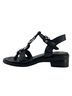 A.S.98 100% Leather Black Silver Sandals Size EU 39 - photo 3
