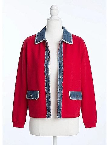 Elliott Lauren Stitch Perfect Cardigan in Red (view 1)