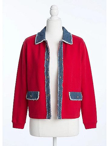 Elliott Lauren Stitch Perfect Cardigan in Red (view 1)
