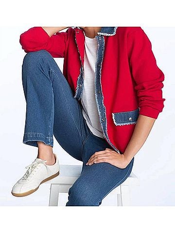 Elliott Lauren Stitch Perfect Cardigan in Red (view 2)