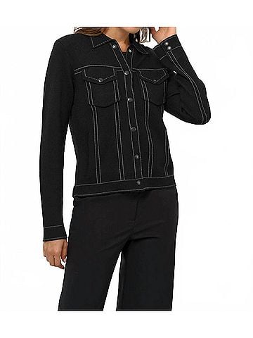 Anatomie Elaine Trucker Jacket in Black (view 2)