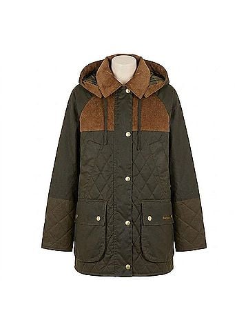 Barbour Imelda Waxed Jacket in Archive Olive/Olive/Beech (view 1)