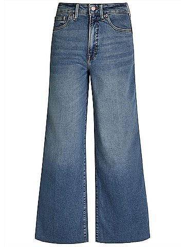 Good American Good Skate Crop Jeans in Indigo1139 (view 1)