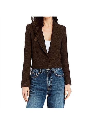 Drew Wisteria Twisted Tweed Blazer in Espresso (view 2)