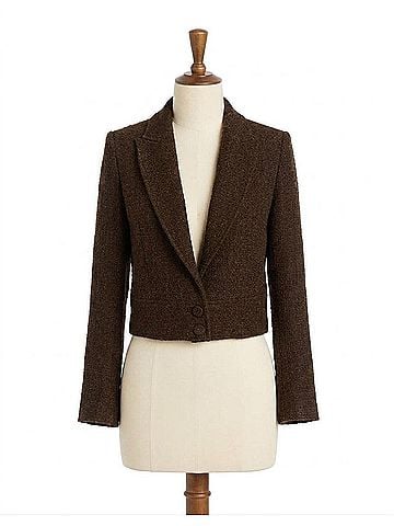 Drew Wisteria Twisted Tweed Blazer in Espresso (view 1)