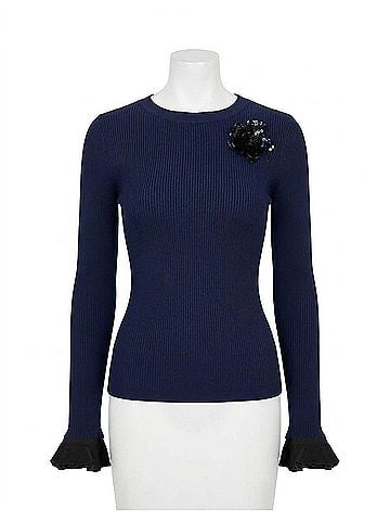 Le Superbe Women's Extra Crew A La Carte Sweater in Midnight (view 1)
