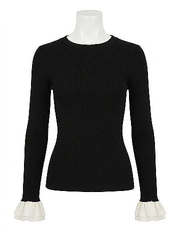 Le Superbe Women's Extra Crew A La Carte Sweater in Black (view 1)