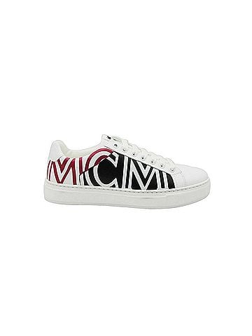 MCM Women's White / Black Leather Logo Low Top Sneaker (36 EU / 6 US) (view 2)