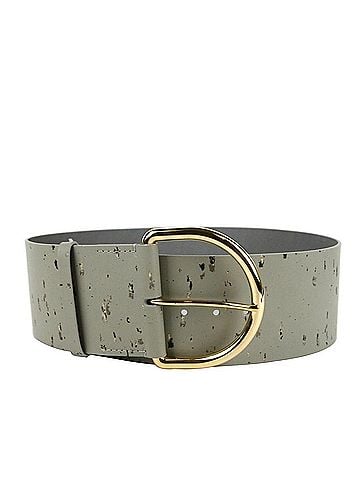 Balenciaga Women's Grey Linoleum Wide Belt Gold Hardware (80 / 32) (view 2)