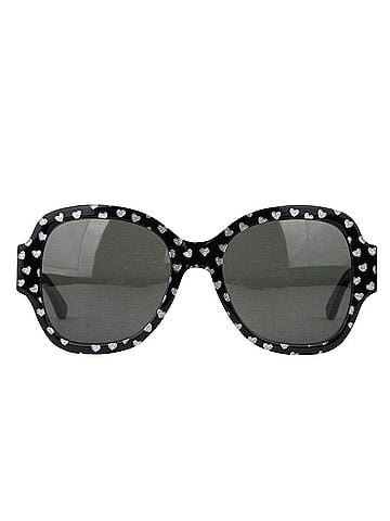 Saint Laurent Women's Silver Hearts With Black Large Sunglasses (view 1)