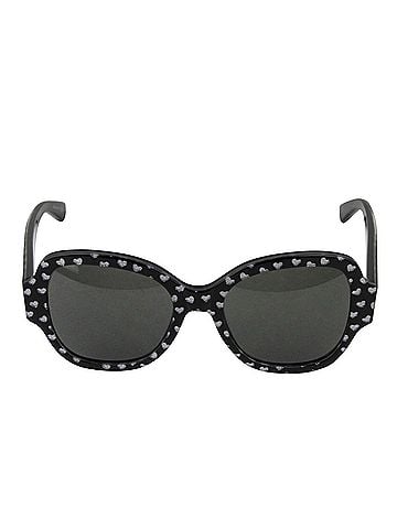Saint Laurent Women's Silver Hearts With Black Large Sunglasses (view 2)