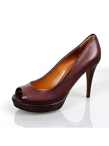 Gucci Betty Open-Toe Platform Pump SHOES Plum 8 (view 1)