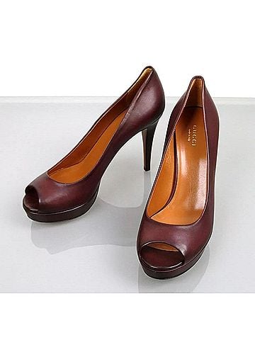 Gucci Betty Open-Toe Platform Pump SHOES Plum 8 (view 2)
