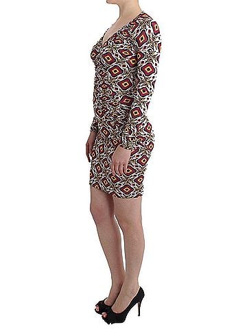 GF Ferre Multicolor Longsleeved Viscose Shift Women's Dress (view 2)