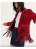 Free People 100% Suede Red Jacket Size S - photo 10