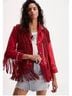 Free People 100% Suede Red Jacket Size S - photo 9
