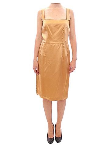 Dolce & Gabbana Basic Bronze silk sheath Women's dress (view 1)