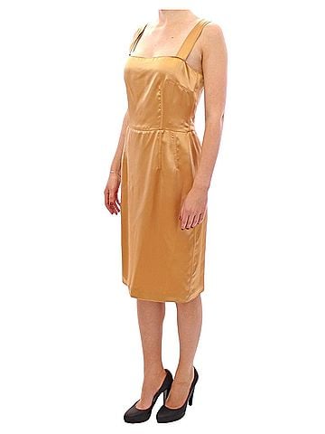 Dolce & Gabbana Basic Bronze silk sheath Women's dress (view 2)