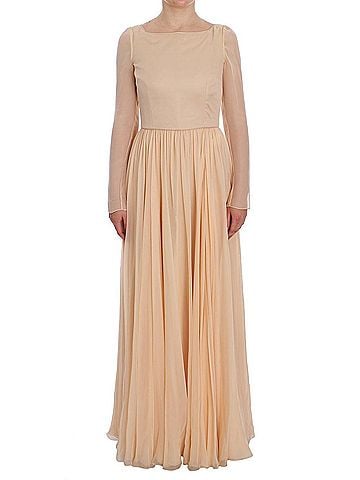 Dolce & Gabbana Basic Beige Silk Ball Gown Full Length Women's Dress (view 1)