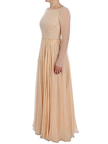 Dolce & Gabbana Basic Beige Silk Ball Gown Full Length Women's Dress (view 2)