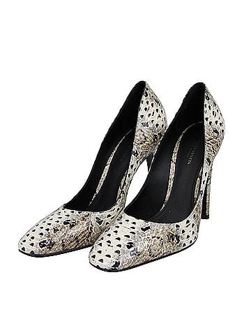 Bottega Veneta Women's Pearl / Black Leather Elaphe Circle Stiletto Heels (36 EU / 6 US) (view 2)
