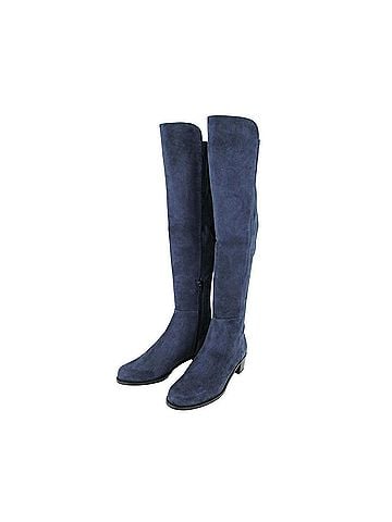 Stuart Weitzman Women's Allserve Nice Blue Suede Knee Boot(7 M) (view 2)