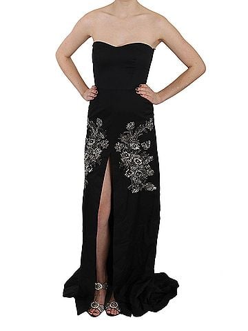 John Richmond Black Sequined Flare Ball Gown Women's Dress (view 1)
