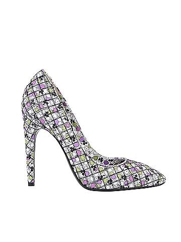 Bottega Veneta Women's Green / Purple Floral Leather Heels (39 EU / 9 US) (view 1)