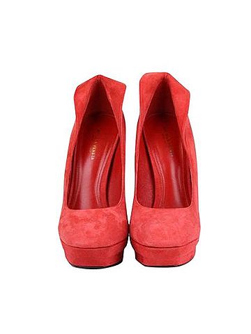 Bottega Veneta Women's Red Suede Platform Heel Pump (39 EU / 9 US) (view 2)