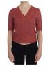 Dolce & Gabbana Basic 100% Wool Solid Red Red Wool Tweed Short Sleeve Sweater Women's Pullover Size S - photo 1