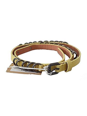 John Galliano Yellow Leather Luxury Slim Buckle Fancy Women's Belt (view 1)