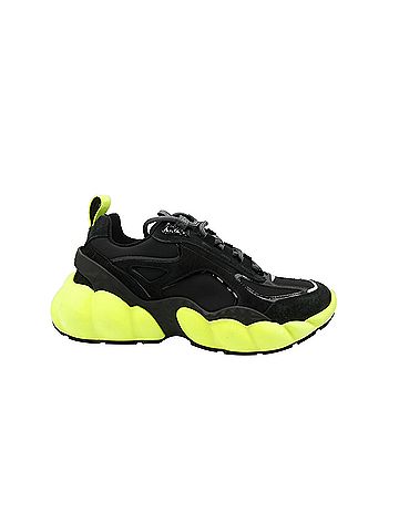 MCM Women's Black Luft Collection Suede Neon Green Trim Sneaker (37 EU / 7 US) (view 2)