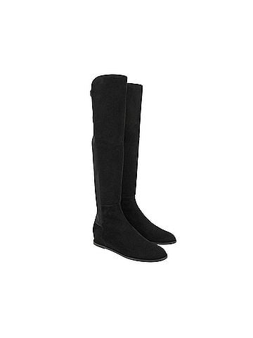 Stuart Weitzman Women's Black Mainline Suede Hidden Wedge Knee-High Boot (5 M) (view 2)
