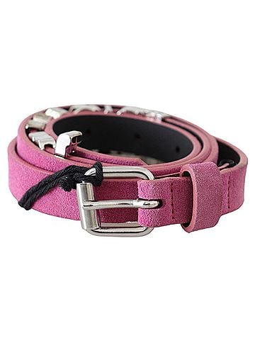 Roberto Cavalli Pink Silver Chrome Metal Buckle Waist Women's Belt (view 1)