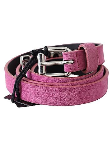 Roberto Cavalli Pink Silver Chrome Metal Buckle Waist Women's Belt (view 2)